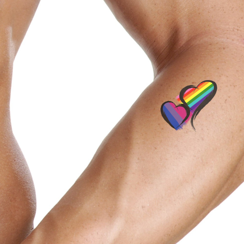 LGBT - GAY - Bisexual - GLBT Rainbow Flag - Sissy Temporary Tattoos - Bi - CD - TS