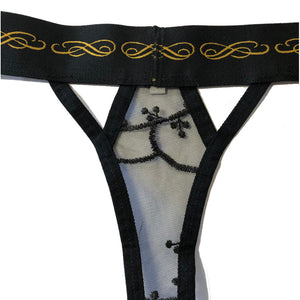 Limited Edition - Black QOS Queen Of Spades - Hollow Out Strap Lace Lingerie Set - Hotwife