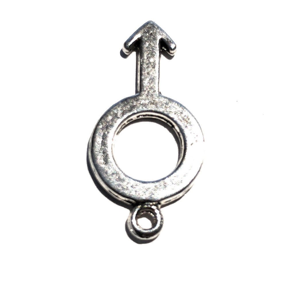 ♂♀ Female or Male Gender Symbol Charm - Swinger - Gangbang - Threesome - Foursome-  Silver