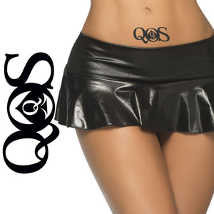 Queen Of Spades Logo - Branded Design - High Quality Temporary Tattoos - Black