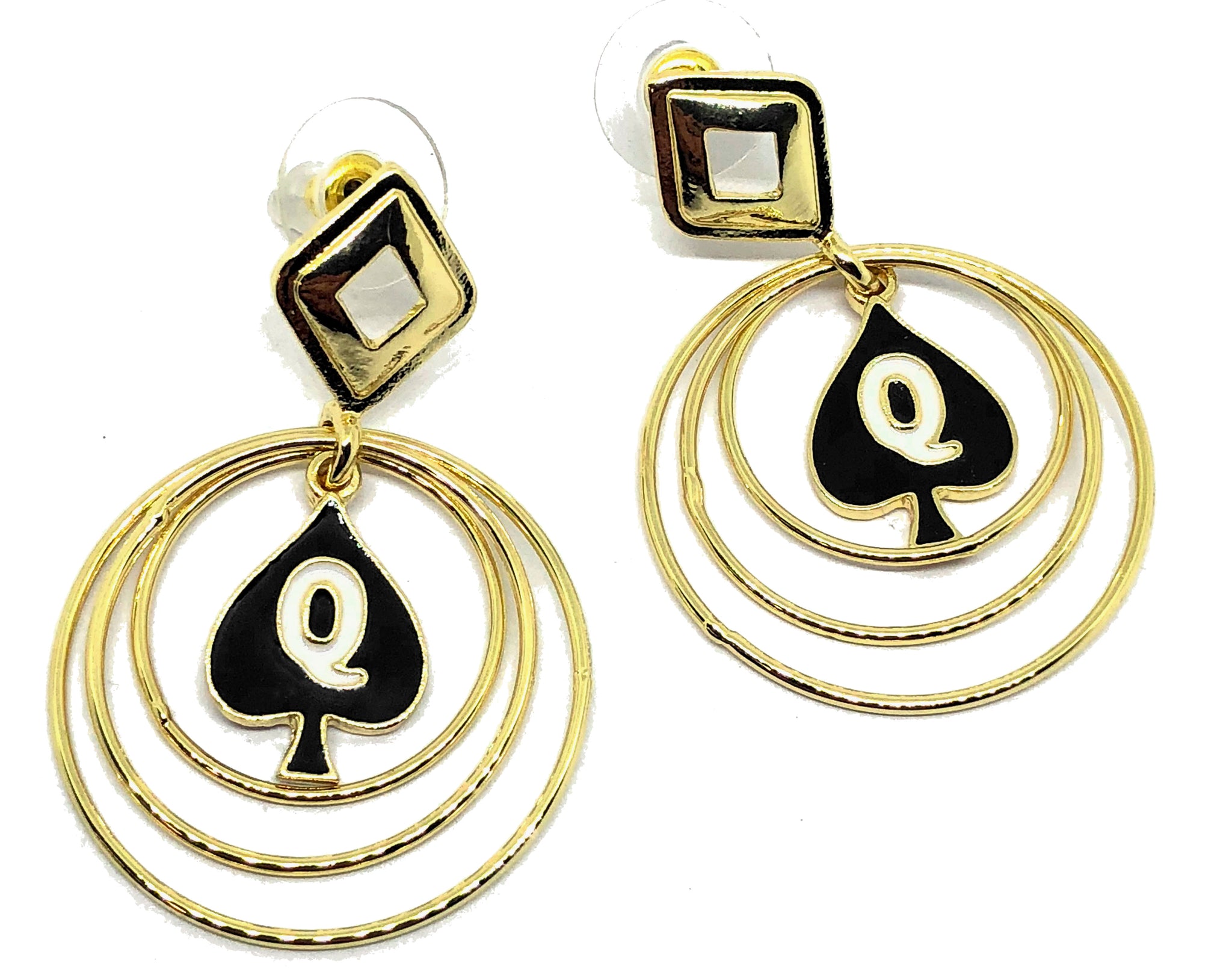 Queen Of Spades - Branded Multi Gold Hoop Earrings for the Hotwife Vixen in you.