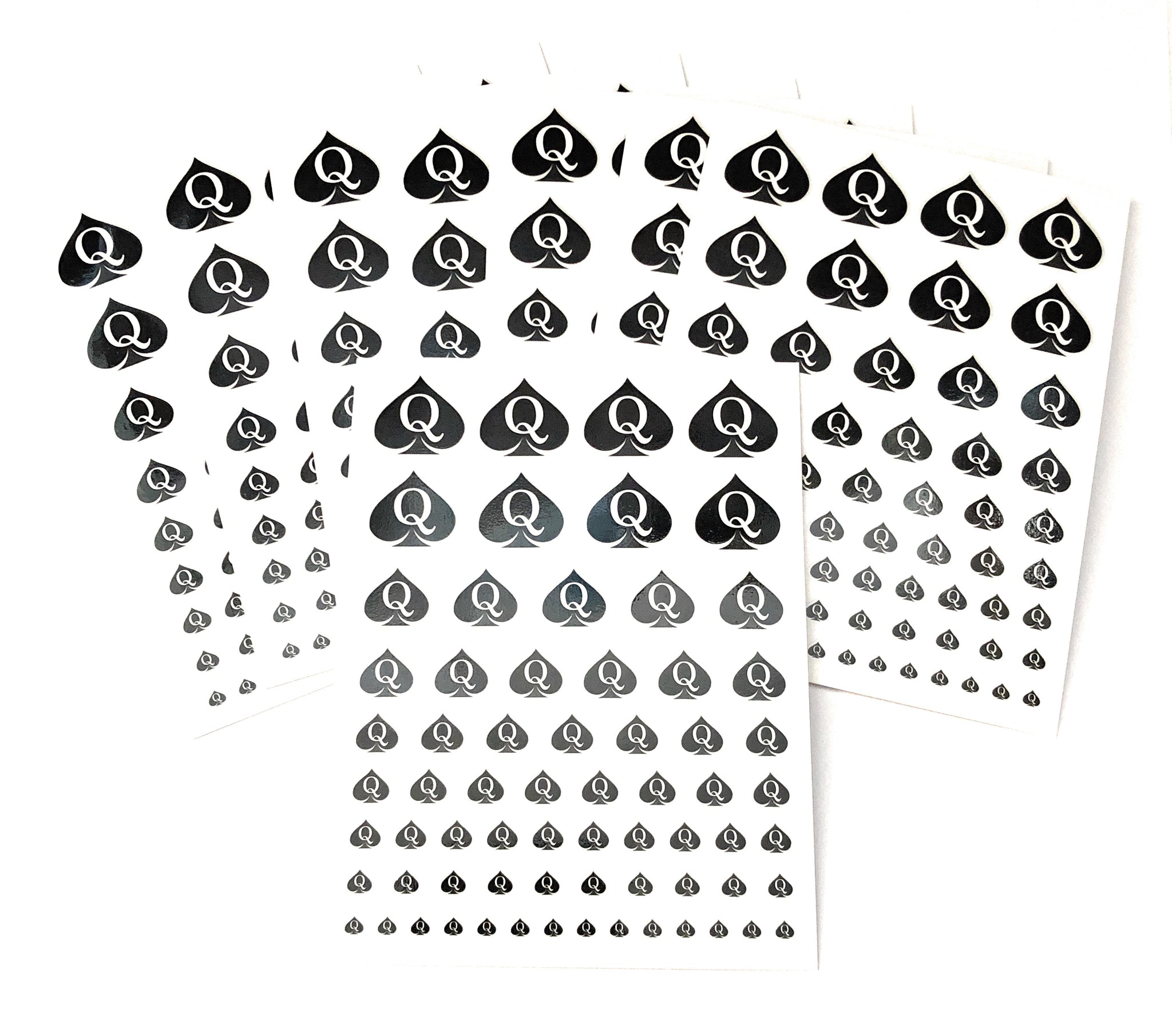 QOS BRANDED - 68pcs Queen Of Spades 3D Nail Sticker Set