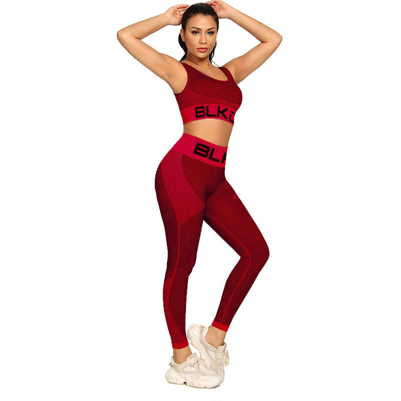 BLKD Brand - 2 Piece Yoga Suit Seamless High Waist Tight-fitting Workout Outfit