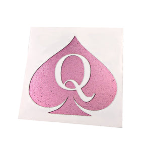 Mettalic Rose Gold Queen of Spades - 2" X 2" QOS - Temporary Tattoos