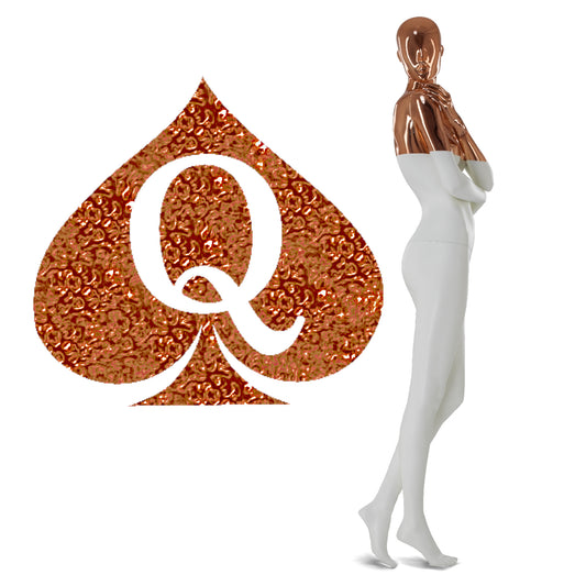 Mettalic Rose Gold Queen of Spades - 2" X 2" QOS - Temporary Tattoos