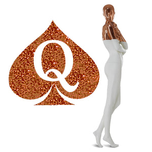 Mettalic Rose Gold Queen of Spades - 2" X 2" QOS - Temporary Tattoos