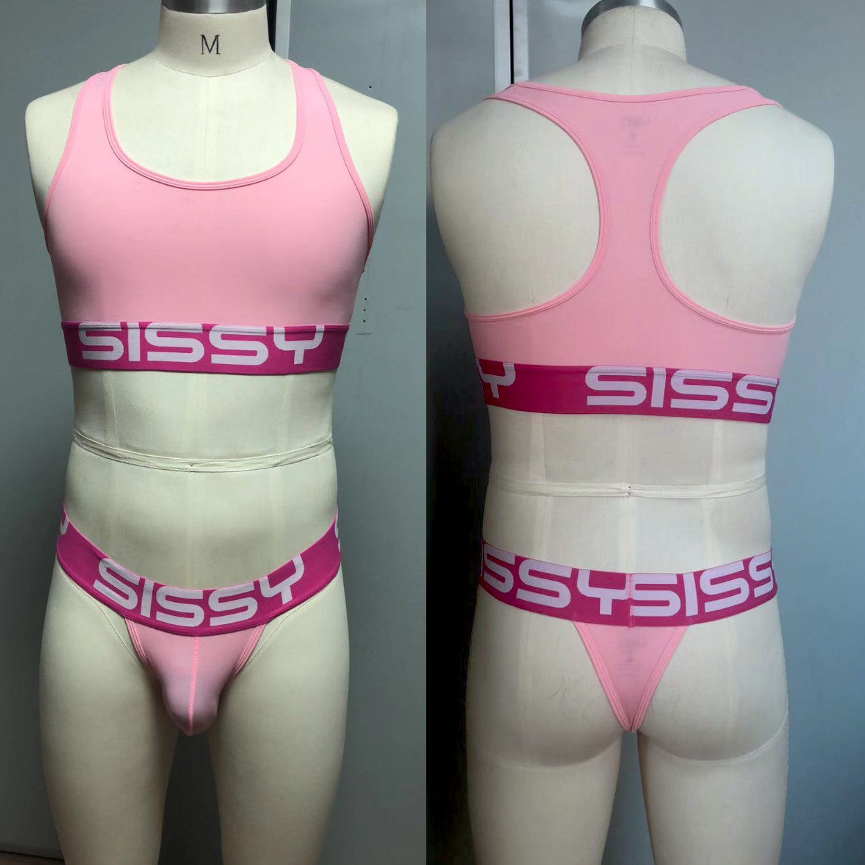 SISSY BRAND COLLECTION - Bralette 2pc Set BRA Thong Crop Top