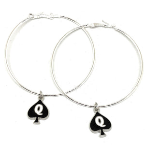 QOS Queen Of Spades - Branded Hoop Loop Earrings for the Hotwife Vixen
