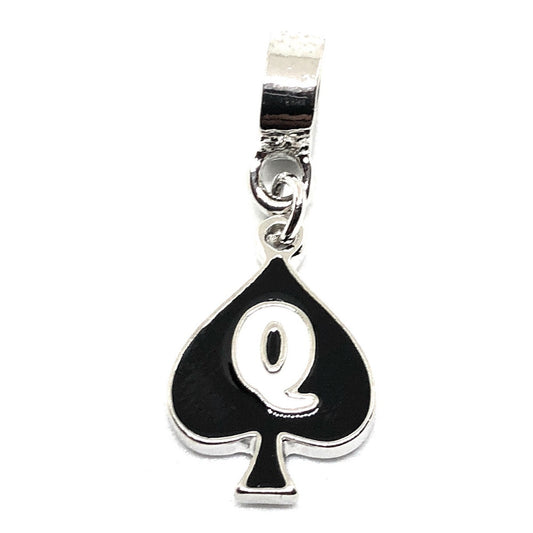 QOS - Q Spade - Queen of Spades Charm - Hotwife - Sissy - Silver