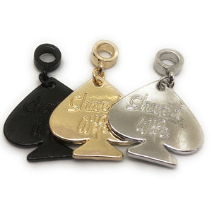 QOS - Shared Wife - Engraved Spade Charm - Gold, Silver or Black
