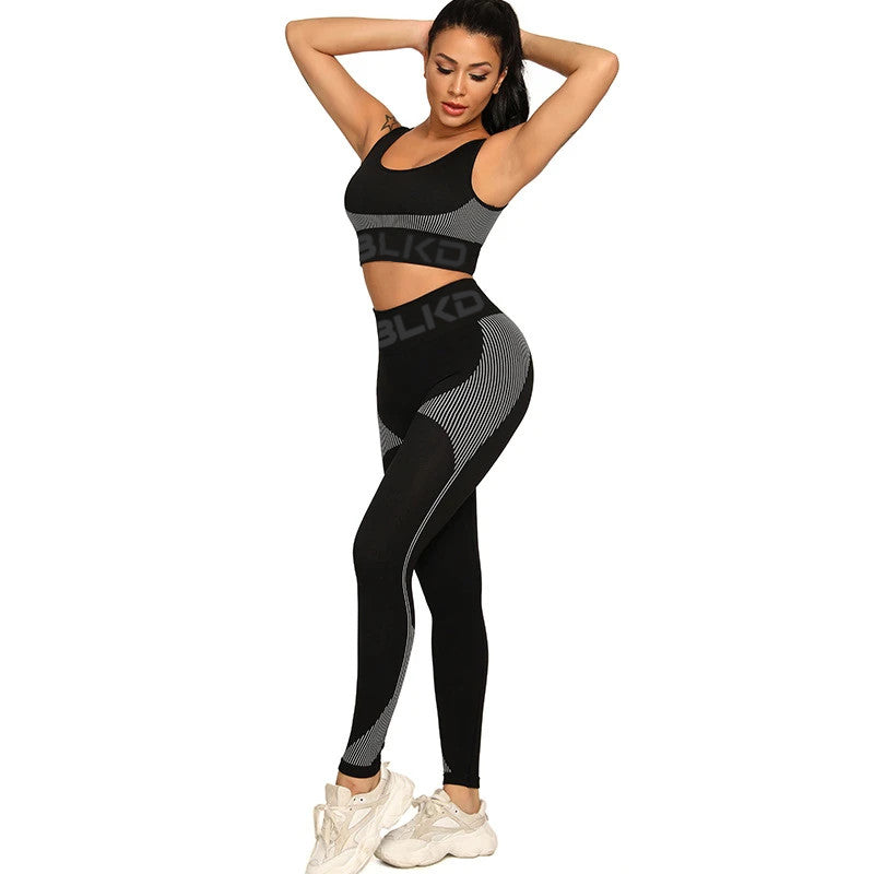 BLACKED OUT SPECIAL BLKD (Limited) - 2 Piece Yoga Suit Seamless High Waist Tight-fitting Workout Outfit