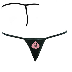 Sexy BBC Black Queen Of Spades - Virgin Pink QOS Logo- Fetish - Brazilian G-String Thong