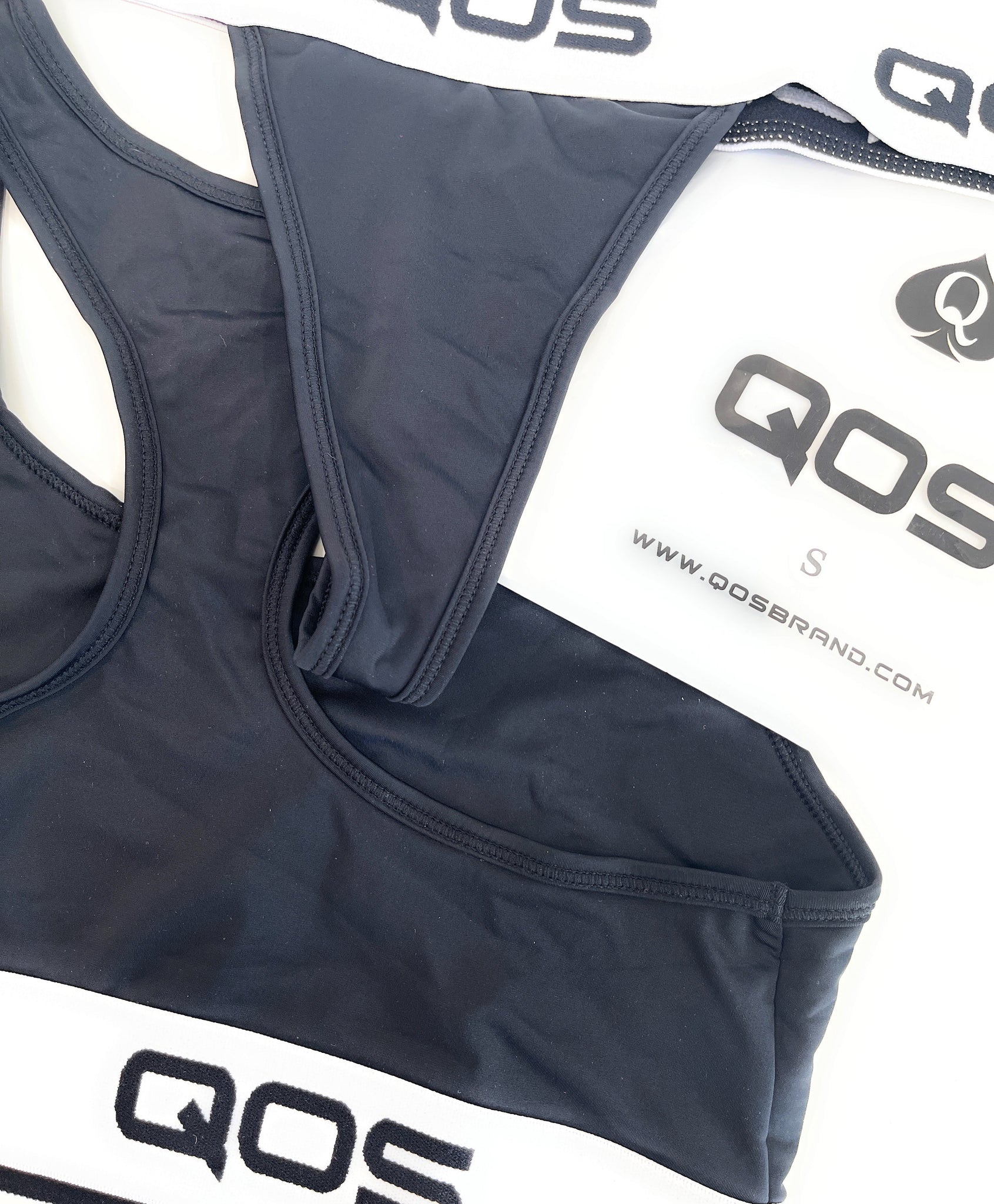 QOS Branded Logo Queen Of Spades - Ladies Sports Brazilian Bralette ...