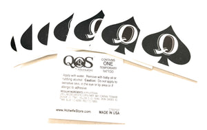 QOS Brand - Queen of Spades 3D Temporary Tattoos
