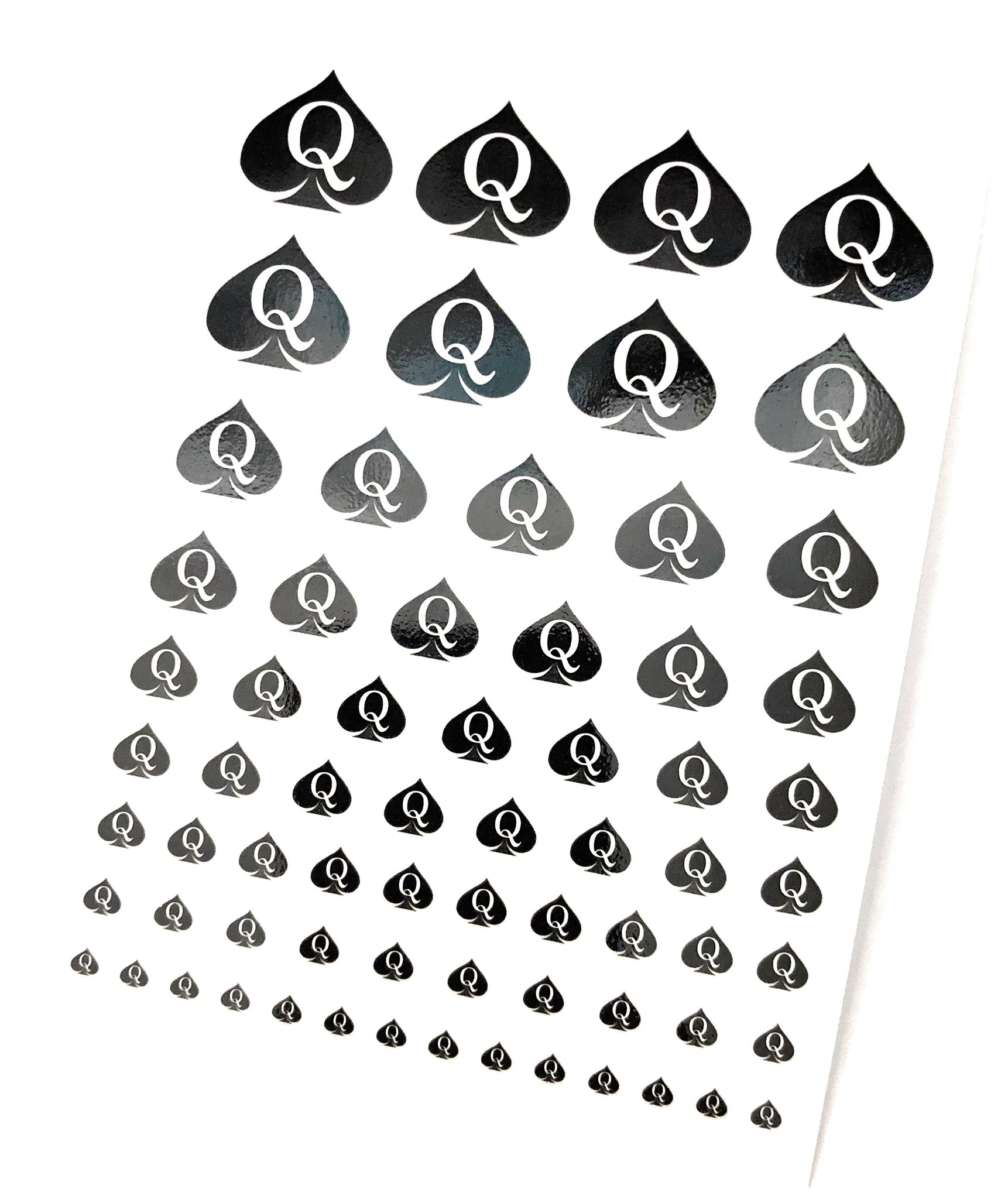 QOS BRANDED - 68pcs Queen Of Spades 3D Nail Sticker Set