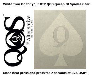 Queen Of Spades - Iron on 3 x 2 Inches - Any Apparel