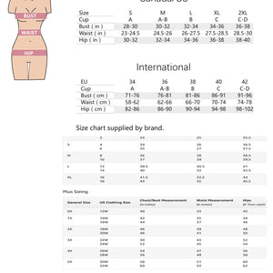 QOS - Ladies Sports Bralette Set - Sexy Top & Brazilian Binkini Bottom - Size Chart
